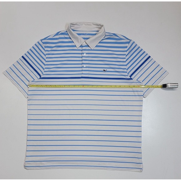 Vineyard Vines Other - Vineyard Vines Blue Striped Golf Polo Shirt Men's XL‎ Polyester Spandex Blend